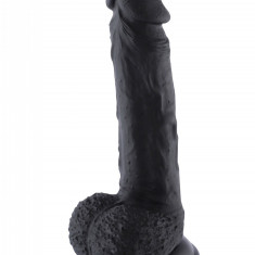 Dildo Realist Conectare KlicLok pentru Masini de Sex Hismith, Negru, 20 cm