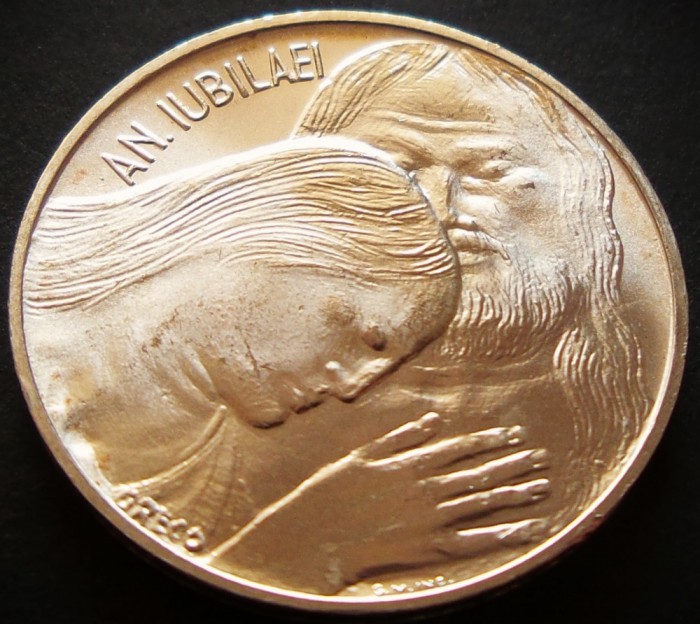 MONEDA ARGINT 500 LIRE - VATICAN, anul 1975 *cod 5423 = UNC - ANUL JUBILEULUI