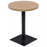 vidaXL Masă bistro, MDF și oțel, rotundă, 60x75 cm, culoare stejar