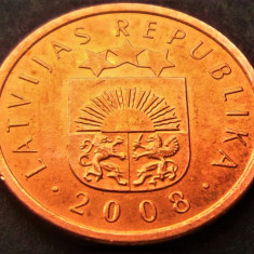 Moneda 1 SANTIMS - LETONIA, anul 2008 *cod 1832 = UNC