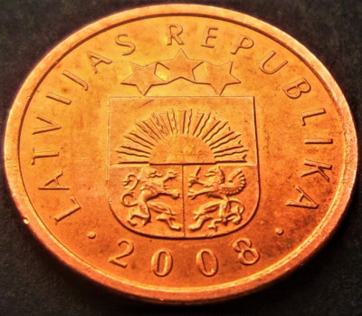 Moneda 1 SANTIMS - LETONIA, anul 2008 *cod 1832 = UNC foto