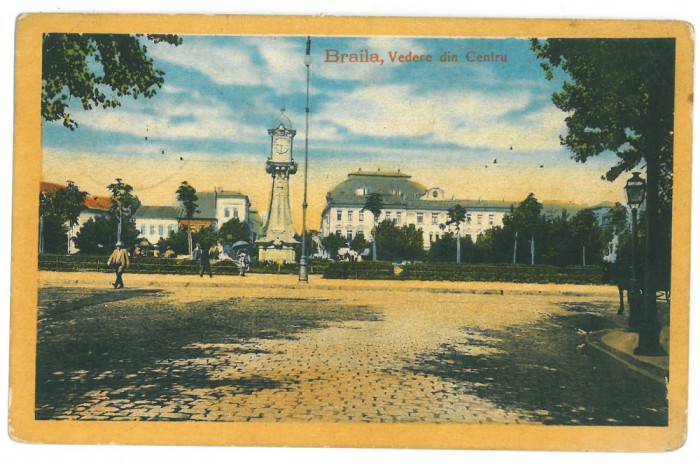 332 - BRAILA, Park, Clock, Ceas, Romania - old postcard, CENSOR - used - 1917
