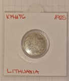 Lithuania, Lituania, 1 Litas 1925, Argint, KM#76, Europa