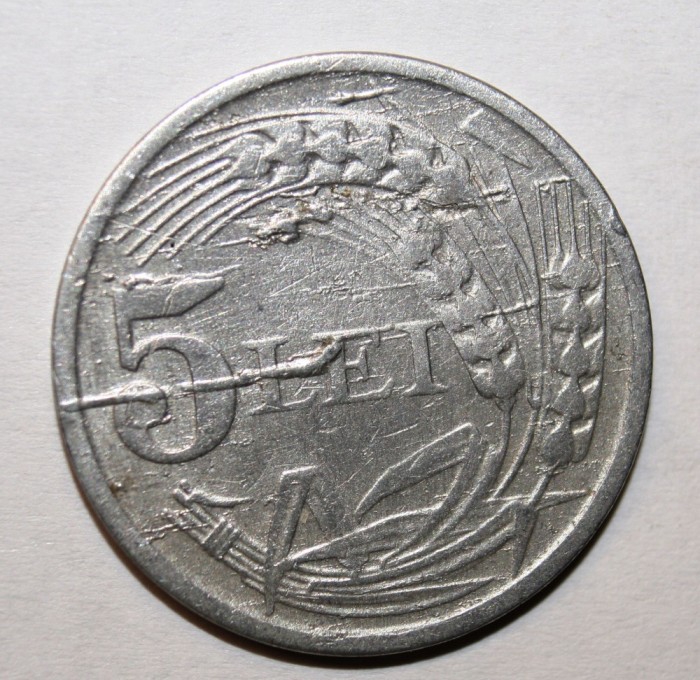 5 LEI 1947 . MATRITA LOVITA . AVERS/REVERS .