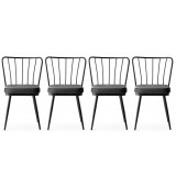 Set scaune 4 piese, Nmobb&Acirc;&nbsp;, Y&Auml;&plusmn;ld&Auml;&plusmn;z, Metal, Negru