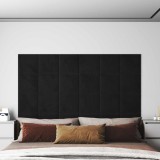 vidaXL Tăblie de Pat pentru Perete 12 pcs Negru Catifea 4008331