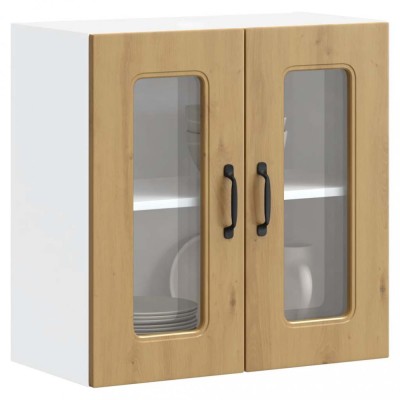 vidaXL Dulap bucătărie cu ușă sticlă Kalmar lemn de stejar artificial 853676 foto