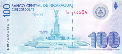 Bancnota Nicaragua 100 Cordobas 2007 (2009) - P204 UNC foto
