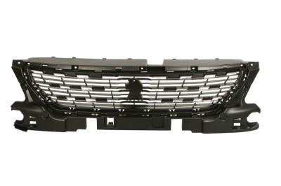 Grila masca radiator Peugeot 301, 01.2017-, Fata, cu ornament cromat; negru, Aftermarket foto