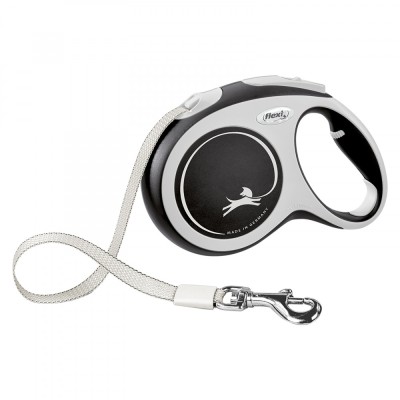 Flexi New Comfort, L Tape, lesa retractabila, negru, 5m foto