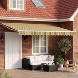 vidaXL Cort electric retractabil Verde, Galben, Alb 5 &times; 3,5 m 3421919