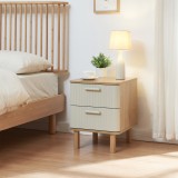 Nachttisch Ferrersp mit 2 Schubladen 50x40x40 cm Eicheoptik/Sandfarben [en.casa]