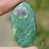 Cabochon rubin in fucsit 49x26x6mm k62