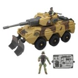 Set de Luptă cu Tanc Militar și Soldat, Accesorii, Plastic, Camuflaj, CMCLASS