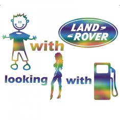 Sticker Land Rover Baiat Cu Masina Caut Fata Cu Benzina