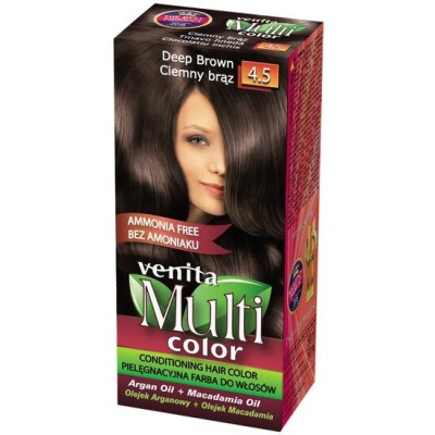 Vopsea de par fara amoniac, Multicolor, Venita, 50 ml, Nr. 4.5, Deep Brown foto