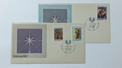 Australia 1980 - Craciun, serie pe 2 FDC foto