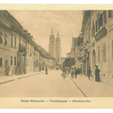 4710 - SIBIU, street, bike, Romania - old postcard - unused