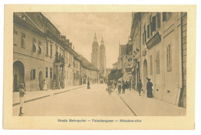4710 - SIBIU, street, bike, Romania - old postcard - unused foto