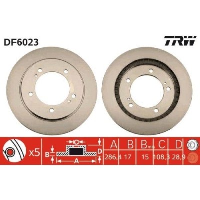 Set disc frana Suzuki Grand Vitara I (Ft Ht) 03.98-08.08, Grand Vitara I Open Off-Road Vehicle (Gt) 03.98-09.05, Fata, 286X17mm, ventilat, TRW foto