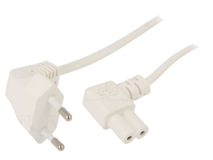 Cablu PVC 2x0,75mm2 2,5m Alb