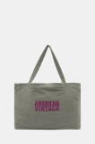 American Vintage geantă de bumbac culoarea verde, BOBY27A