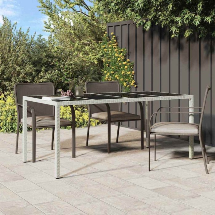 vidaXL Masă de grădină pentru dining Alb 190 x 90 x 75 cm Rattan poli 362549