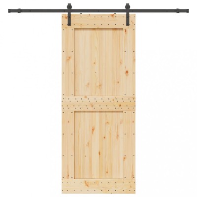 vidaXL Ușă glisantă cu set de feronerie 95x210 cm, lemn masiv de pin 3332710 foto