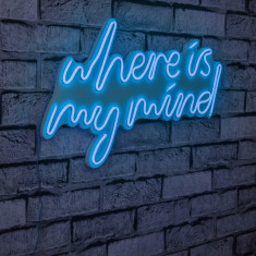 Decoratiune luminoasa LED, Where Is My Mind, Benzi flexibile de neon, DC 12 V, Albastru