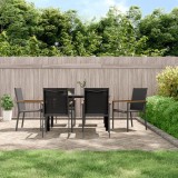 Gossi scaune de gradina, 6 buc., negru, 55x61,5x90 cm, textilena&amp;otel