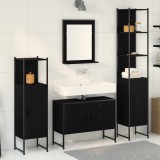VidaXL Set 4 piese mobilier baie Stejar negru Lemn prelucrat