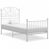 VidaXL Cadru de pat, alb, 90x200 cm, metal