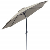 Outsunny Umbrelă de Soare pentru Plajă Impermeabilă, Oțel, Gri &Phi;3x2.45m | Aosom Romania