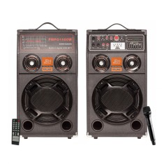 Set 2 Boxe Profesionale Active Smart Bass 284, 600W, Functie Bluetooth, SD Card, USB, Jocuri de lumini, Amplif