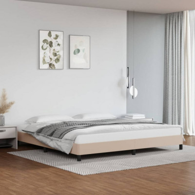 vidaXL Cadru de pat, cappuccino, 200x200 cm, piele ecologică foto