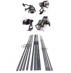4 Lansete Crap 3, 60 m, 3 Segm, 3, 75 Lbs + 4 Mulinete Ace 1200, Tambur 12000