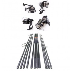 4 Lansete Crap 3, 60 m, 3 Segm, 3, 75 Lbs + 4 Mulinete Ace 1200, Tambur 12000
