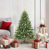 vidaXL Brad de Crăciun artificial cu 150 LED Verde 120 cm PE și PVC 3397527