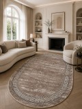 Cumpara ieftin Covor Oval Mira 60x110 cm Maro Bej Polipropilena Frieze Antialergic Modern Living Dormitor
