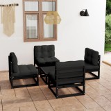 vidaXL Set mobilier grădină cu perne, 5 piese, lemn masiv pin 3076318