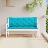 Perne banca gradina Gossi, 2 buc, 120x50x7 cm, turcoaz, poliester, exterior, uni