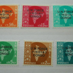 INDIA 1962 FORȚELE POLIȚIENEȘTI IN CONGO SERIE MNH