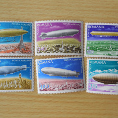 Serie timbre romanesti aviatie dirijabile nestampilate Romania MNH