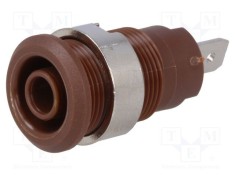 Conector banană 4mm soclu 24A 1kV &Oslash;12,2mm maro nichelat ST&Auml;UBLI