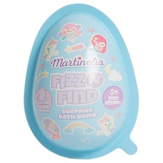 Bombă de baie efervescentă cu surpriză &icirc;n interior, albastra, 98212K, Martinelia, 150g