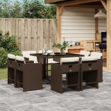 vidaXL Set mobilier de grădină cu perne, 9 piese, maro, poliratan 3211197