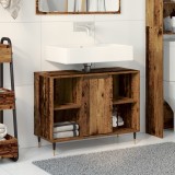 vidaXL Vanitate Rustic pentru Baie Lemn Vechi Lemn Solid Medie