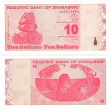 SV * Zimbabwe 10 DOLARI / TEN DOLLARS 2009 AUNC+