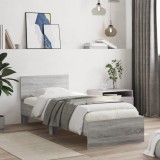 Cumpara ieftin Cadru de pat cu tăblie, gri sonoma, 90x190 cm, lemn prelucrat