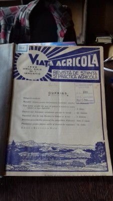 REVISTA VIATA AGRICOLA NR.1-12/1938 foto